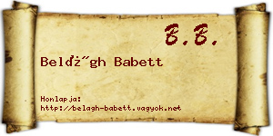 Belágh Babett névjegykártya